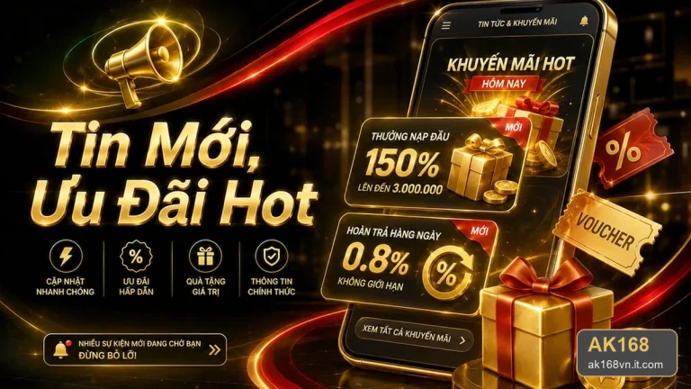 Khuyến mãi AK168: Tin mới, ưu đãi và điều kiện nhận thưởng gắn với xác minh tài khoản, bảo vệ thông tin cá nhân – ak168vn.it.com
